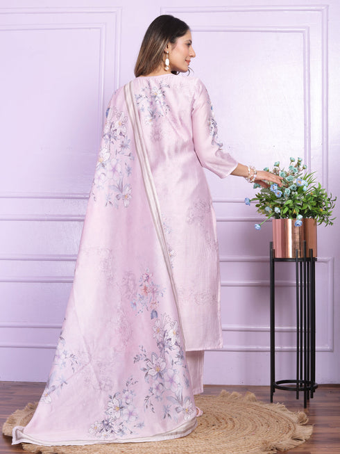 Lightpurple Modal Silk Pant Suit 189889 Salwar Kameez